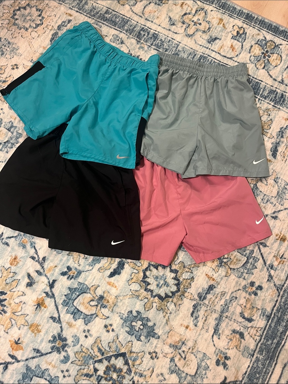 Nike kids Athletic Shorts Set - Teal, Gray, Black, Pink